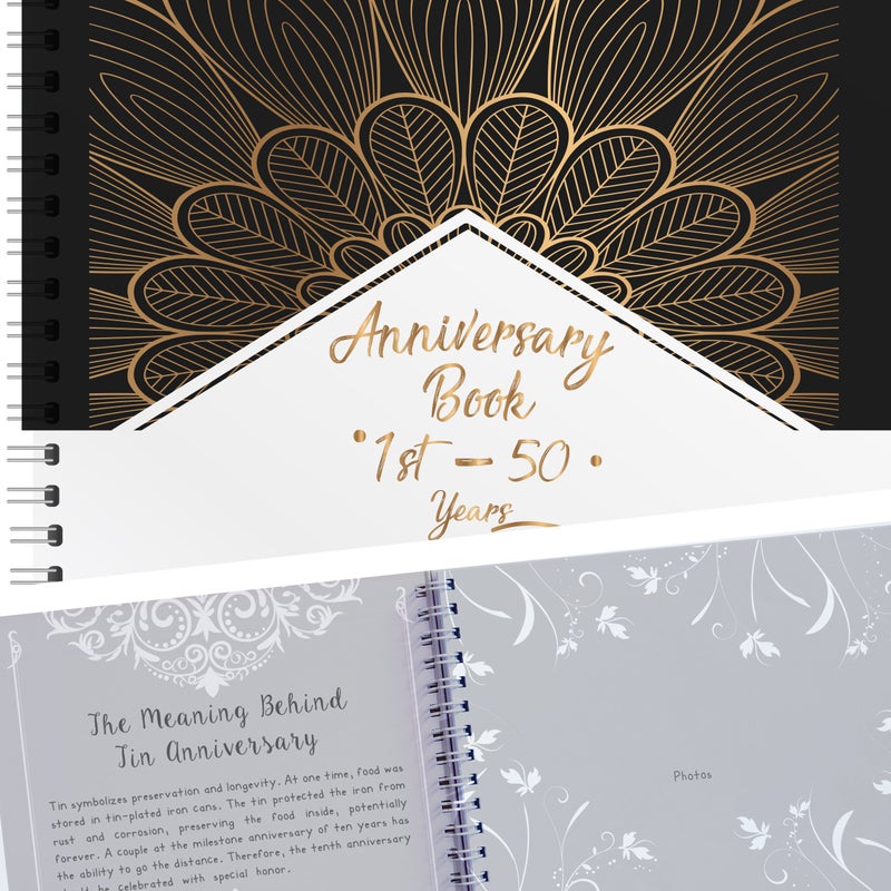 Unconditional rosie Memory Book | A Hardcover Wedding Memory Album To Document Wedding Anniversaries From The 1st To 50th Year |Gifts for Bride and Groom | Wedding Planner Book - Image 1